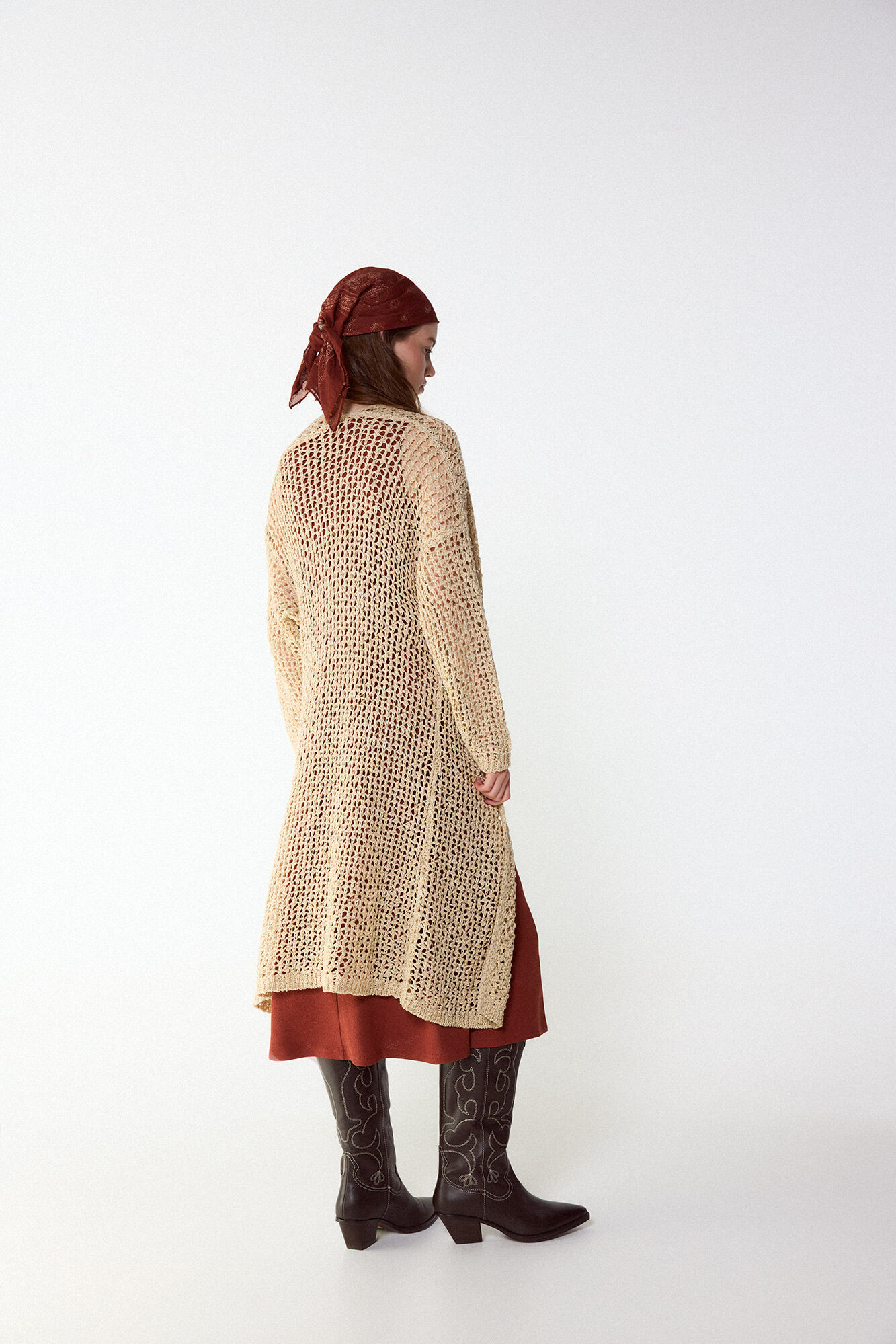 Slowlove Ribbon knit jacket Ivory