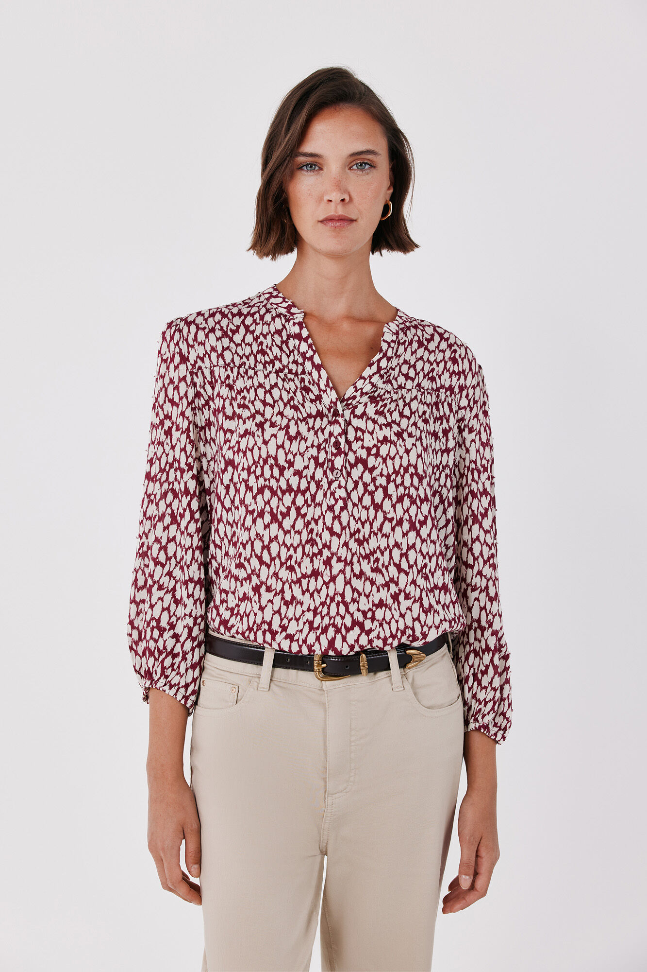 Cortefiel Printed fluid blouse