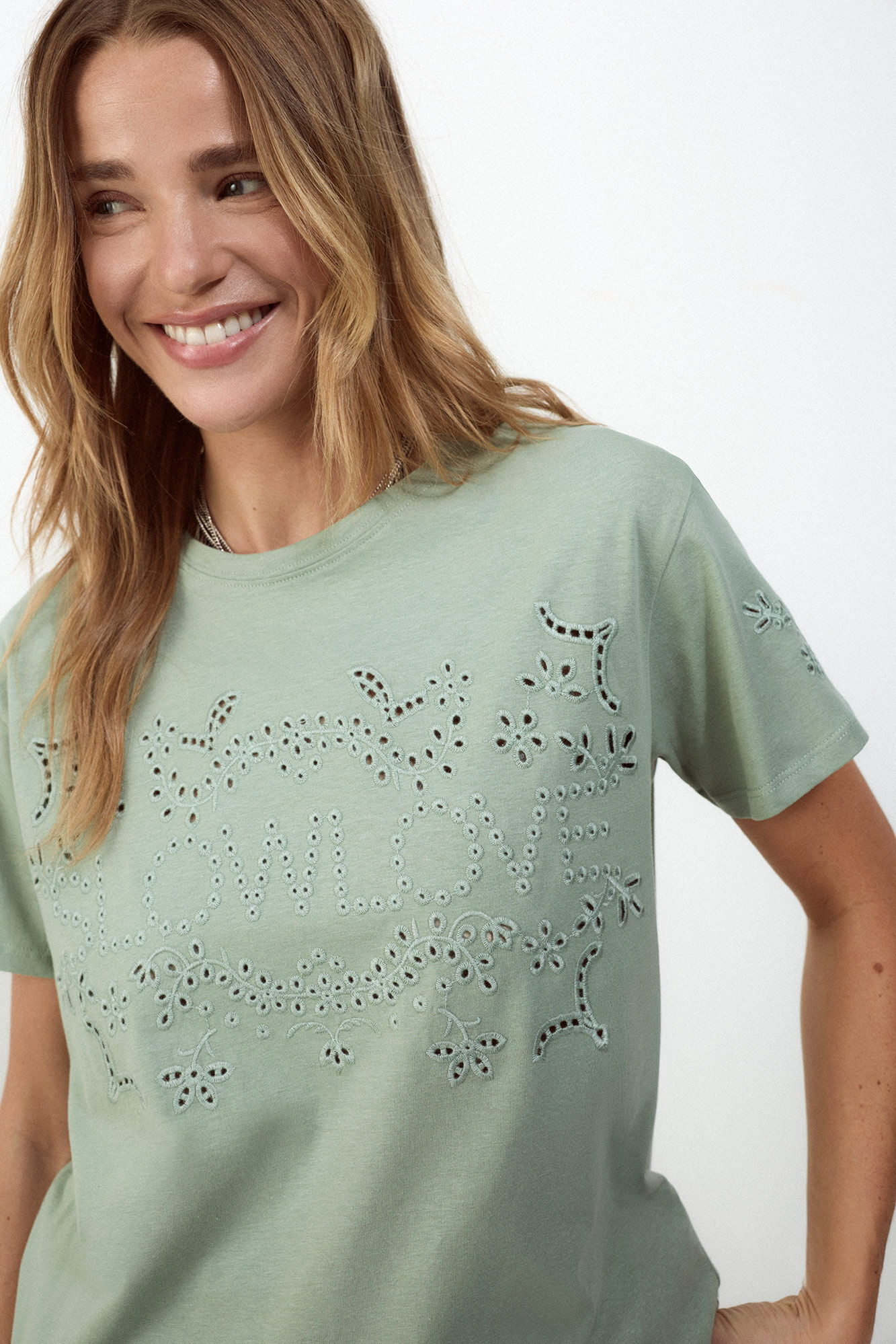 Slowlove Camiseta bordado Verde