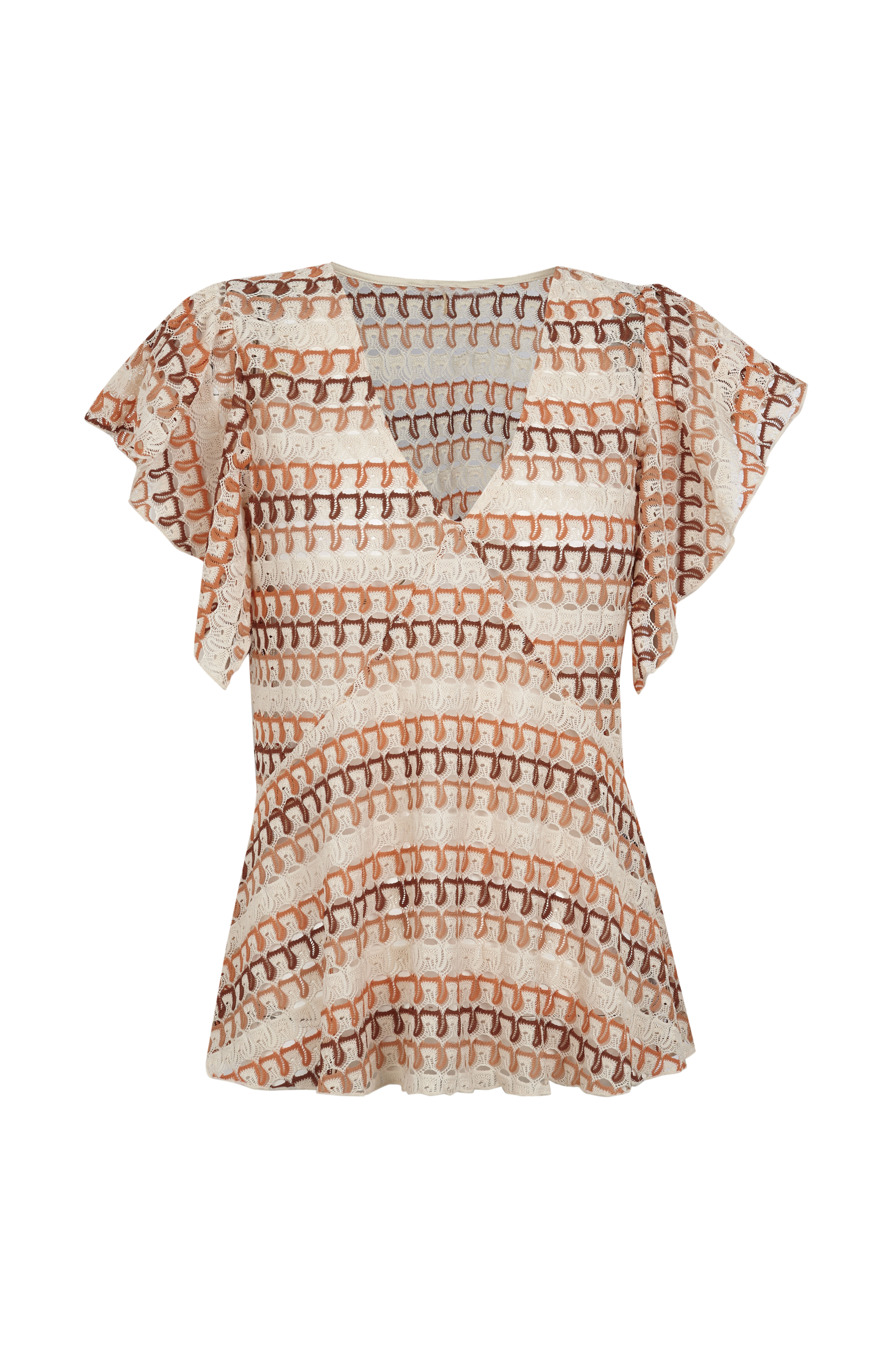 Slowlove Multicoloured structured top Ivory
