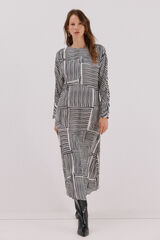 Cortefiel Printed midi dress Printed white