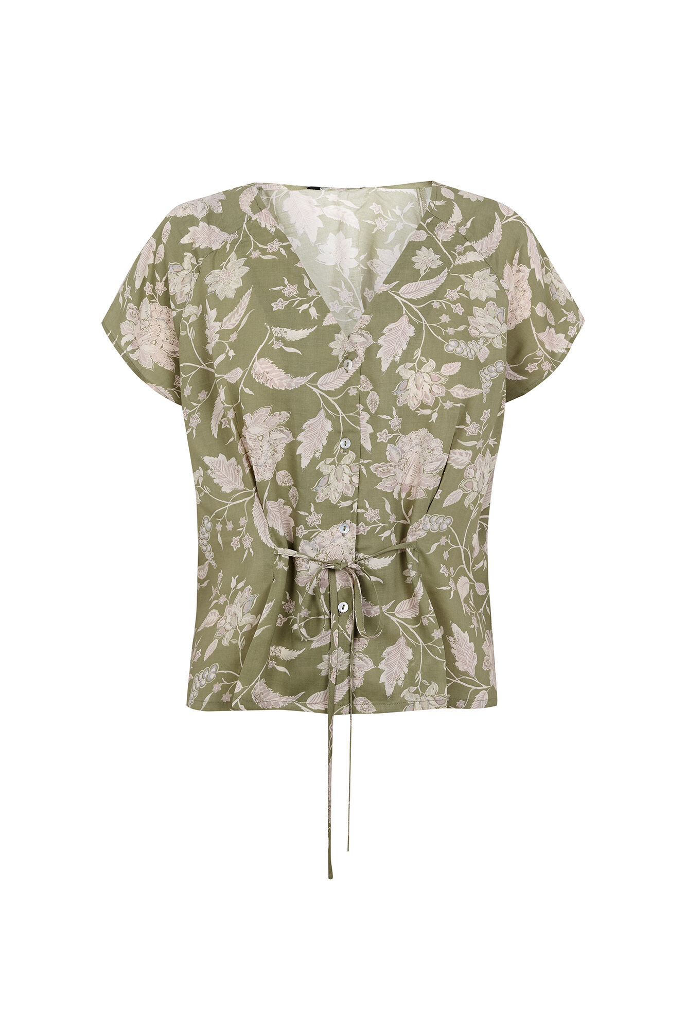 Cortefiel Printed blouse Printed green