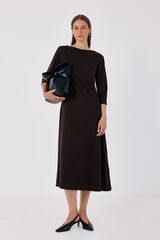 Cortefiel Vestido com cortes Castanho