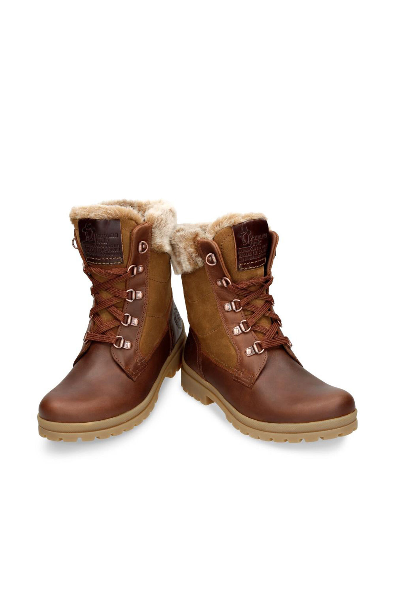 Panama Jack Botas de pele com forro de pele quente Castanho