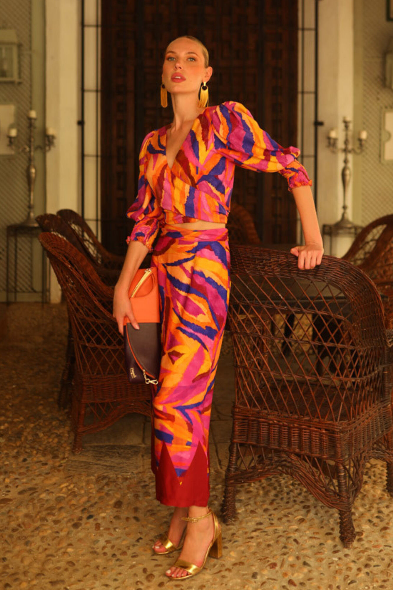 Panambi Camisa envolvente Laranja
