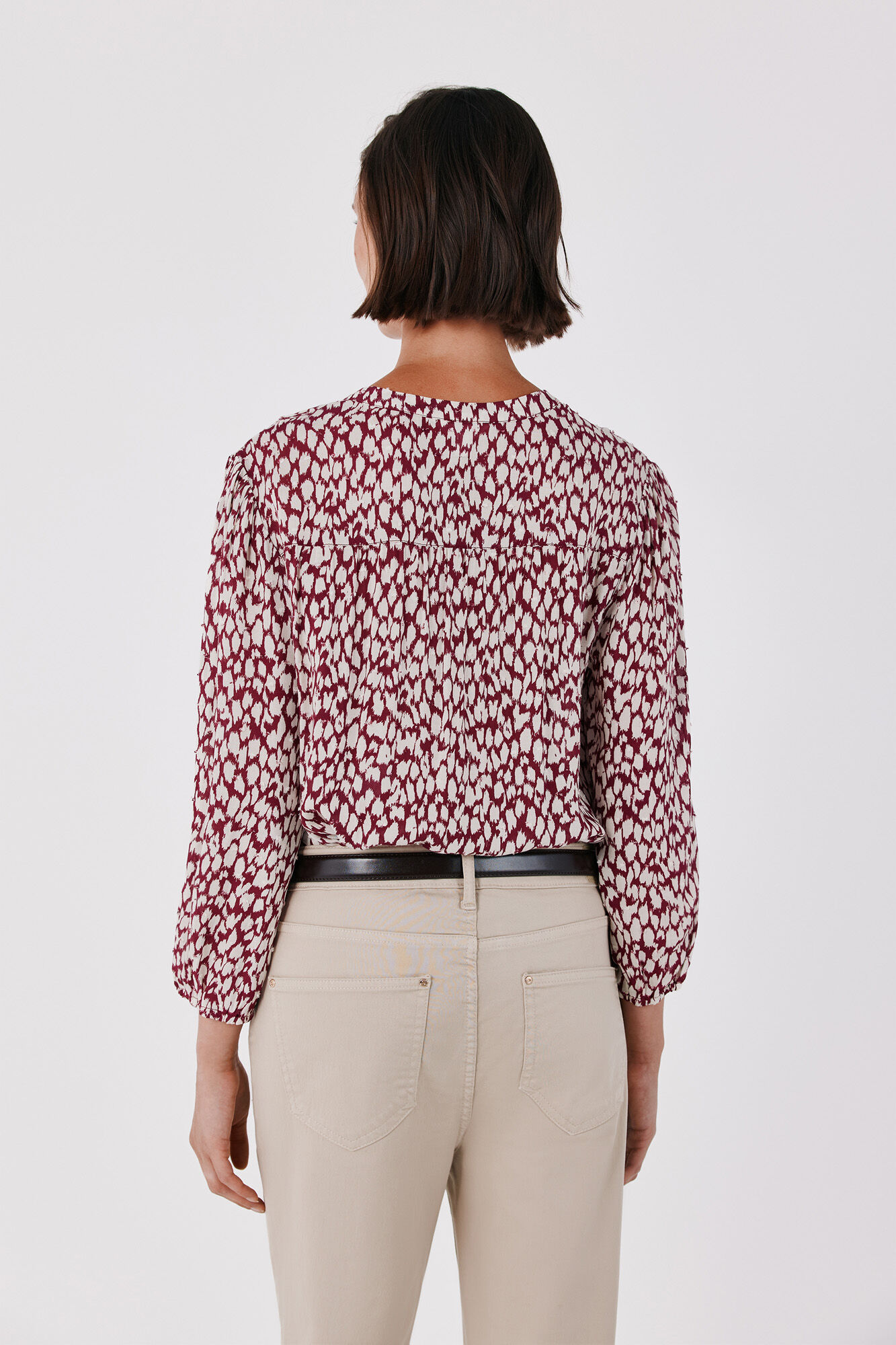 Cortefiel Printed fluid blouse Printed blue