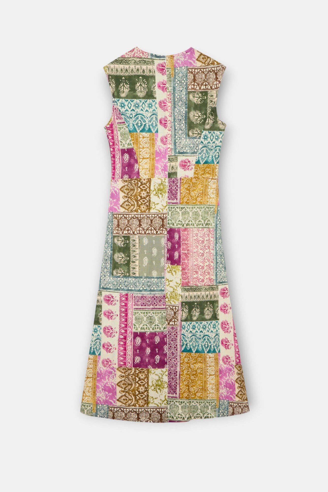Silbon Patchwork print midi dress Multicolour