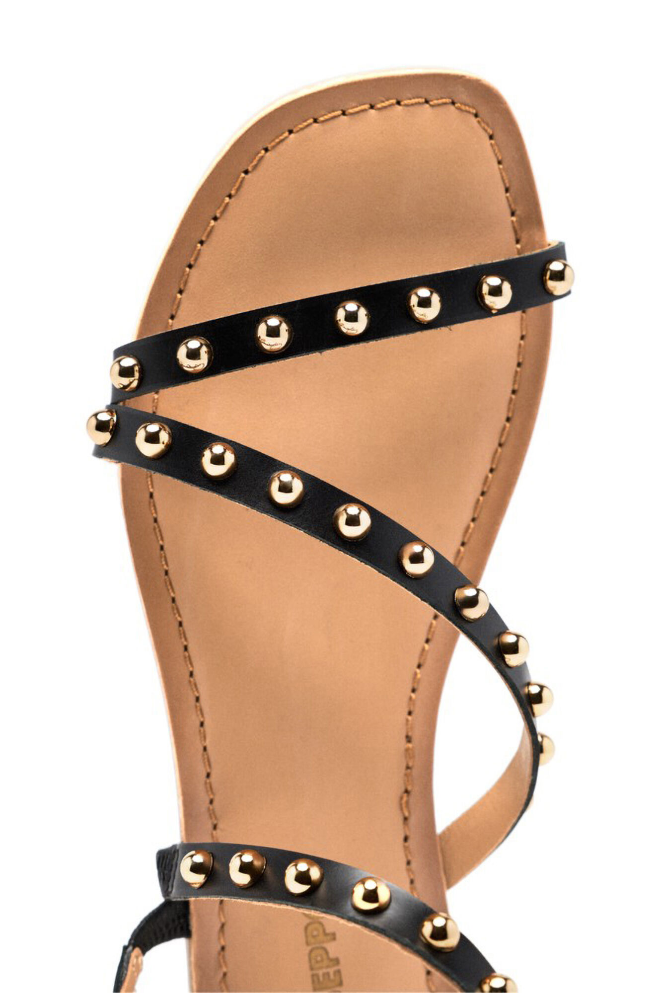 Gioseppo Leather studded Necedah sandals Black