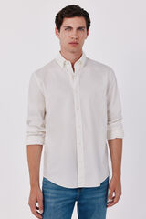 Cortefiel Plain light oxford shirt Ivory