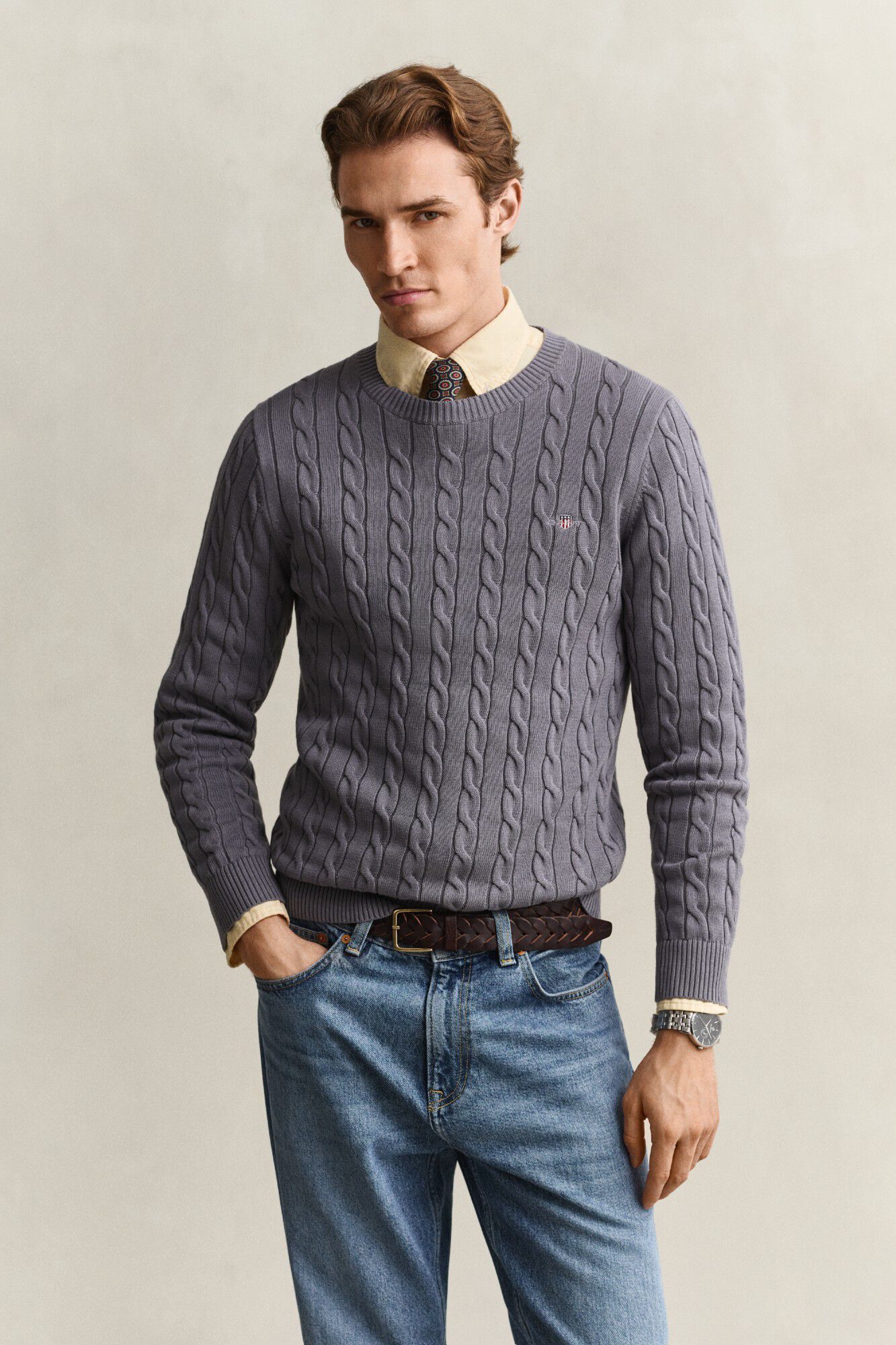 Gant Camisola de gola redonda Cinzento