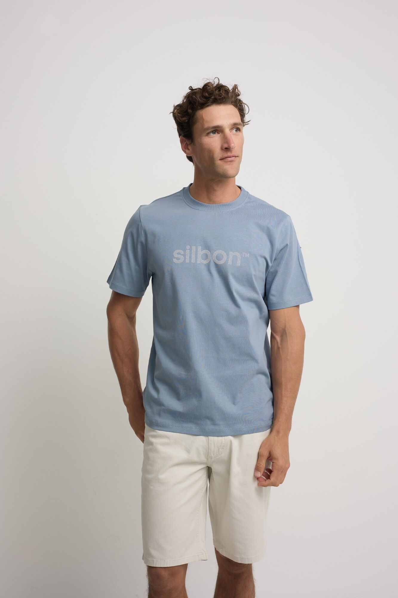 Silbon T-shirt Silbon com flock Azul