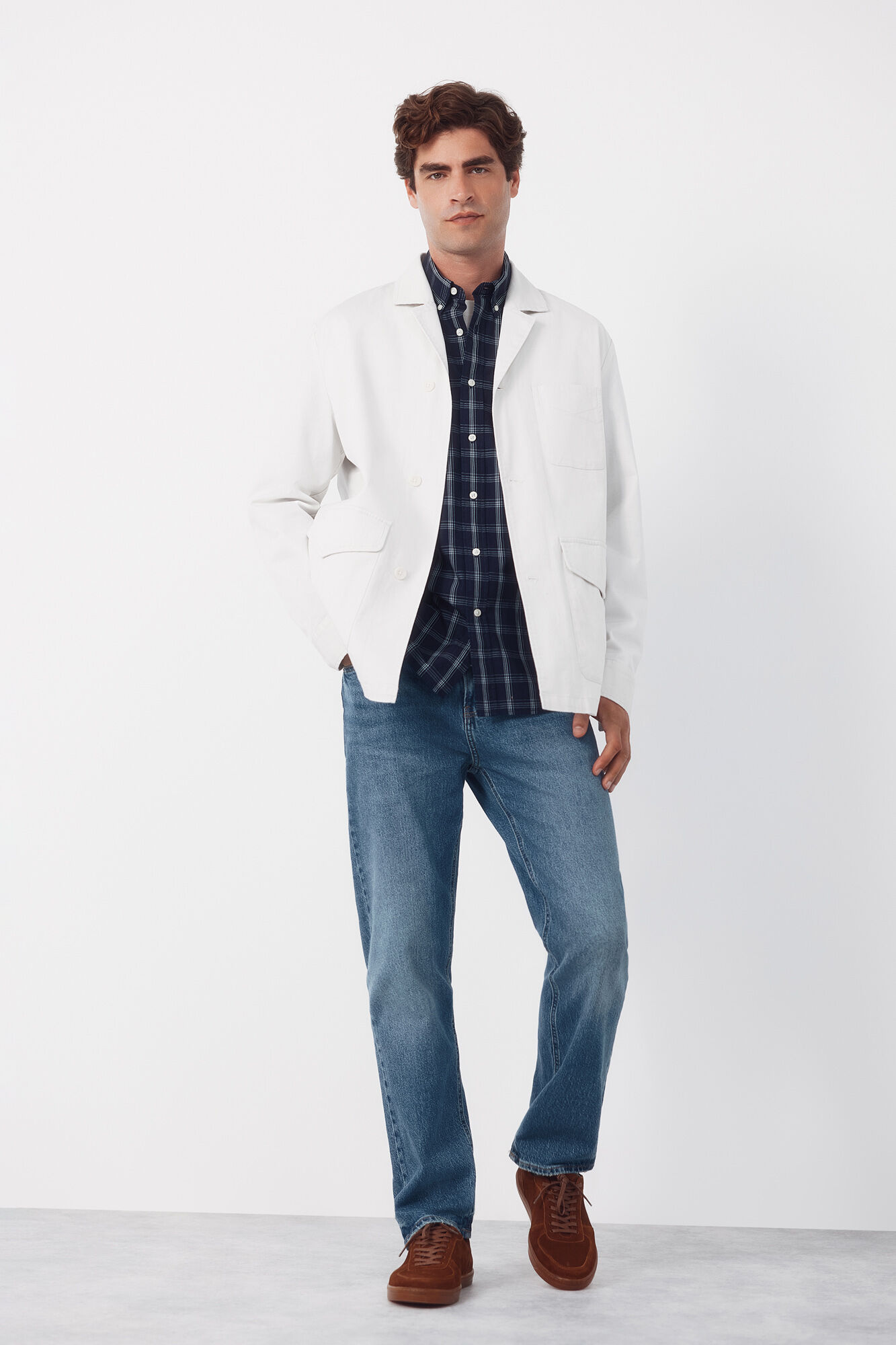 Cortefiel Safari jacket, linen blend