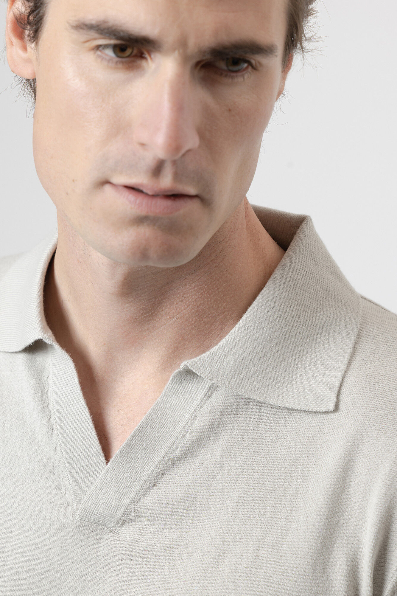 PuroEGO Jersey-knit polo shirt Beige