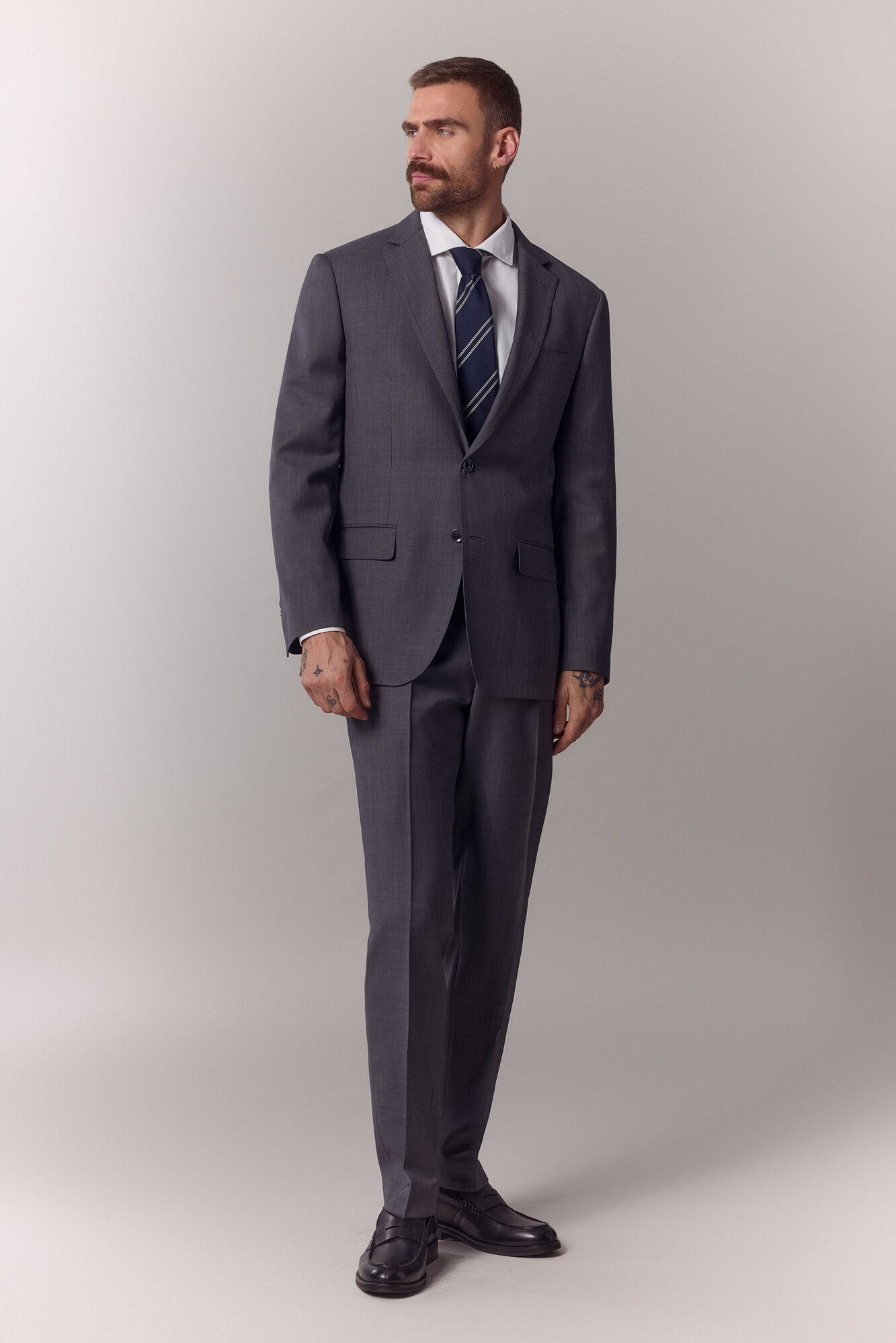 OOTO Blazer de fato de sarja Cinzento