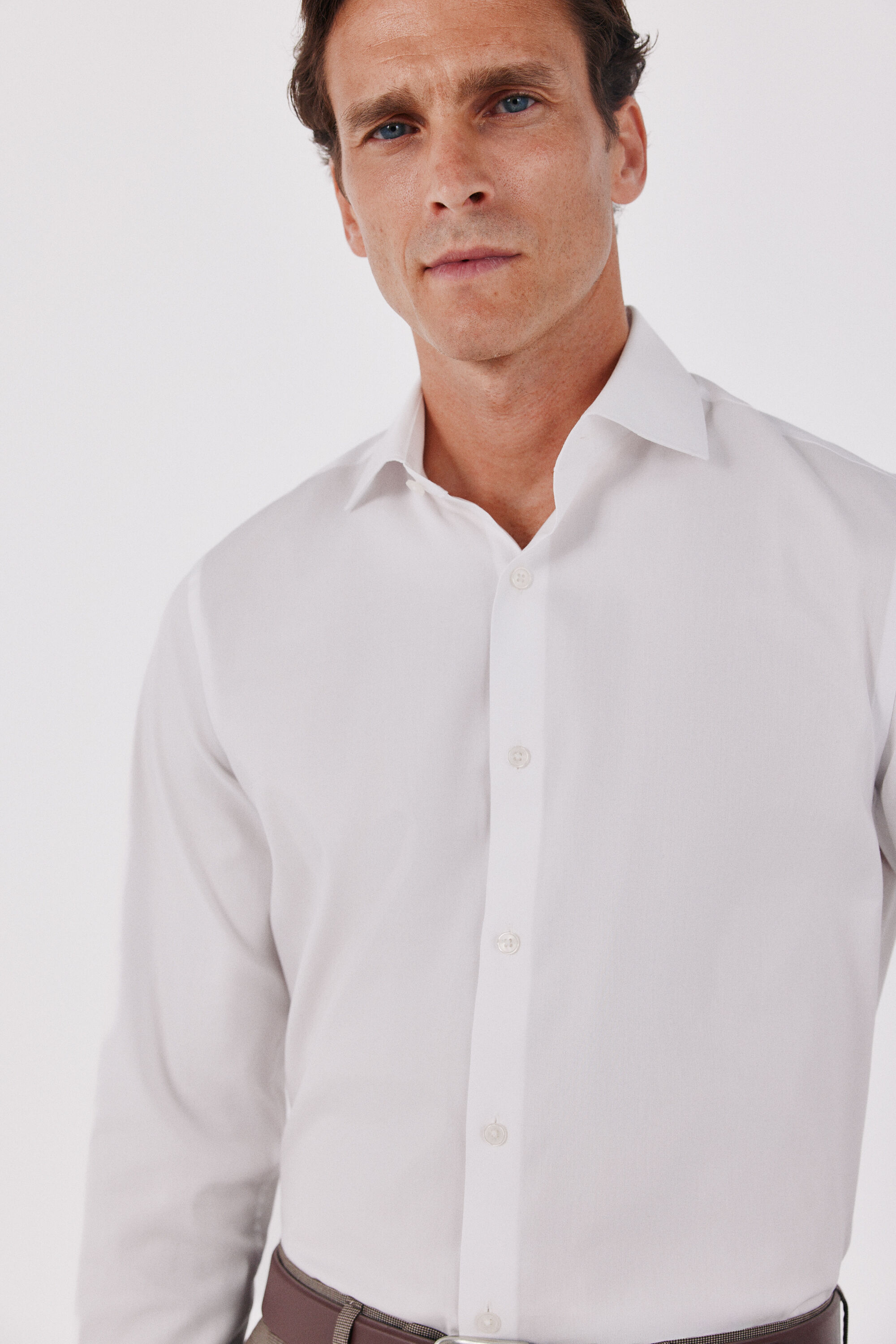 Cortefiel Plain easy-iron dress shirt White