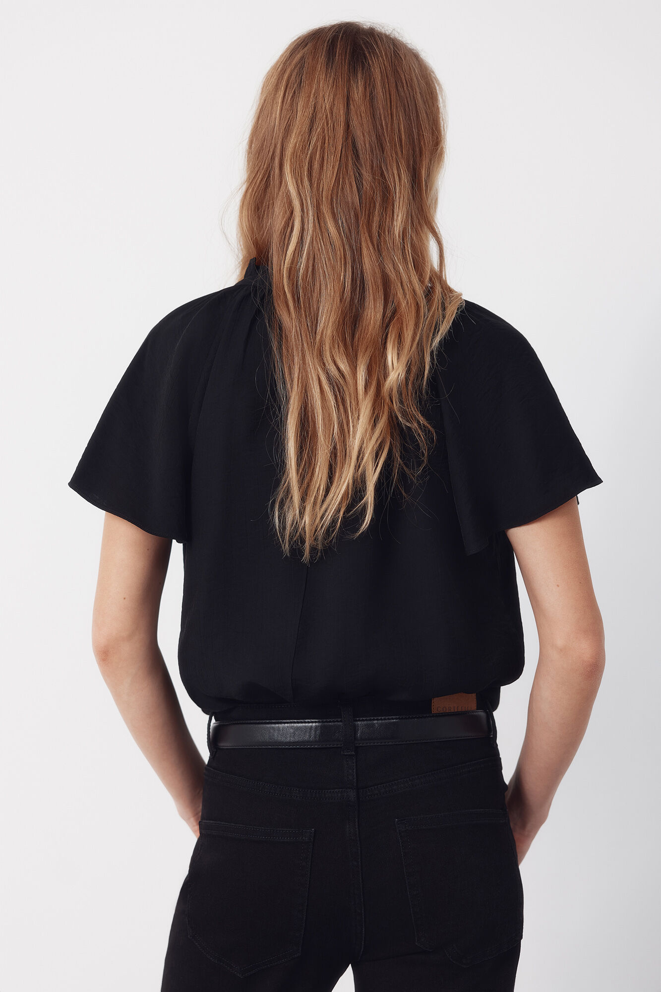 Cortefiel Raglan sleeve blouse Black