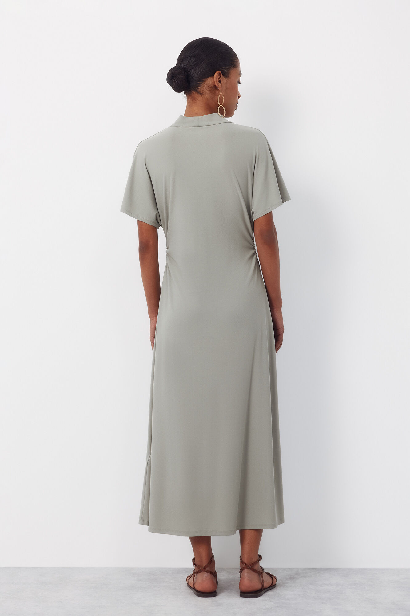 Cortefiel Vestido estampado Verde