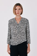 Cortefiel Printed fluid blouse Printed brown