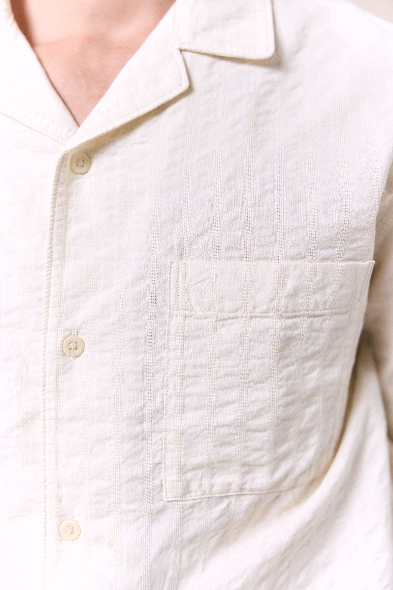 OOTO Plain short sleeve shirt Ivory