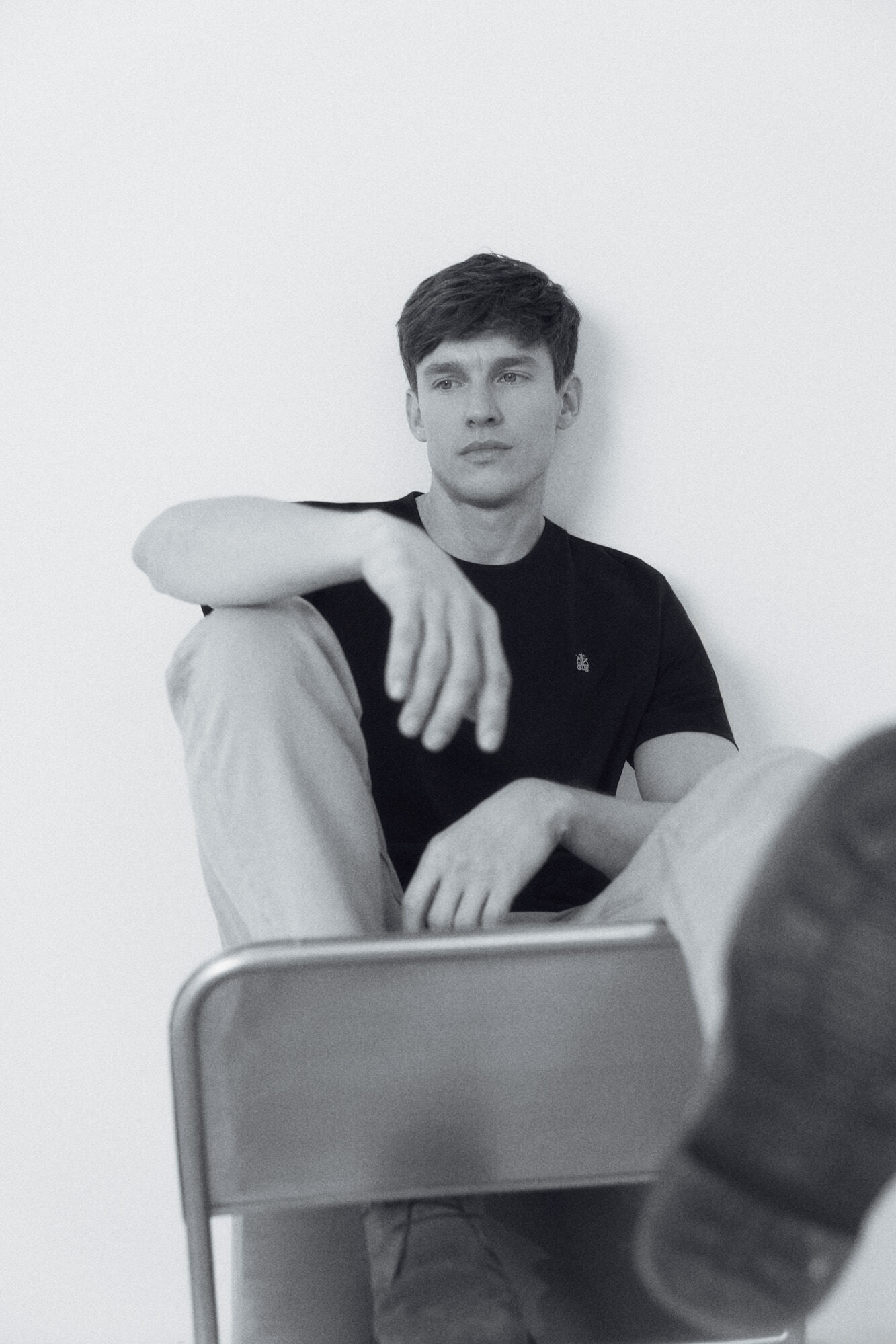 Cortefiel Basic T-shirt Black