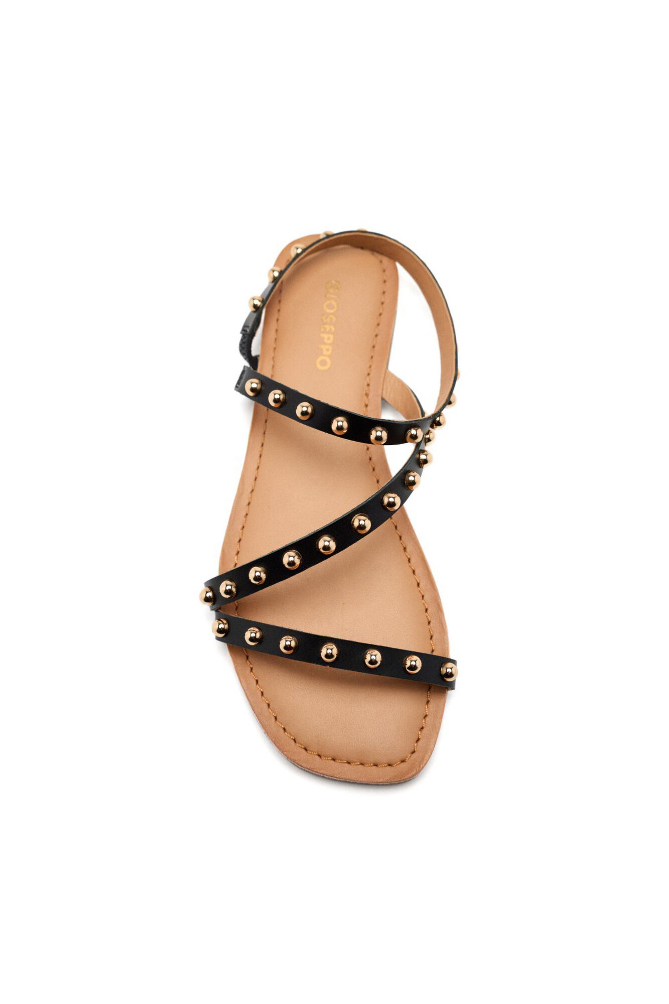 Gioseppo Leather studded Necedah sandals Black