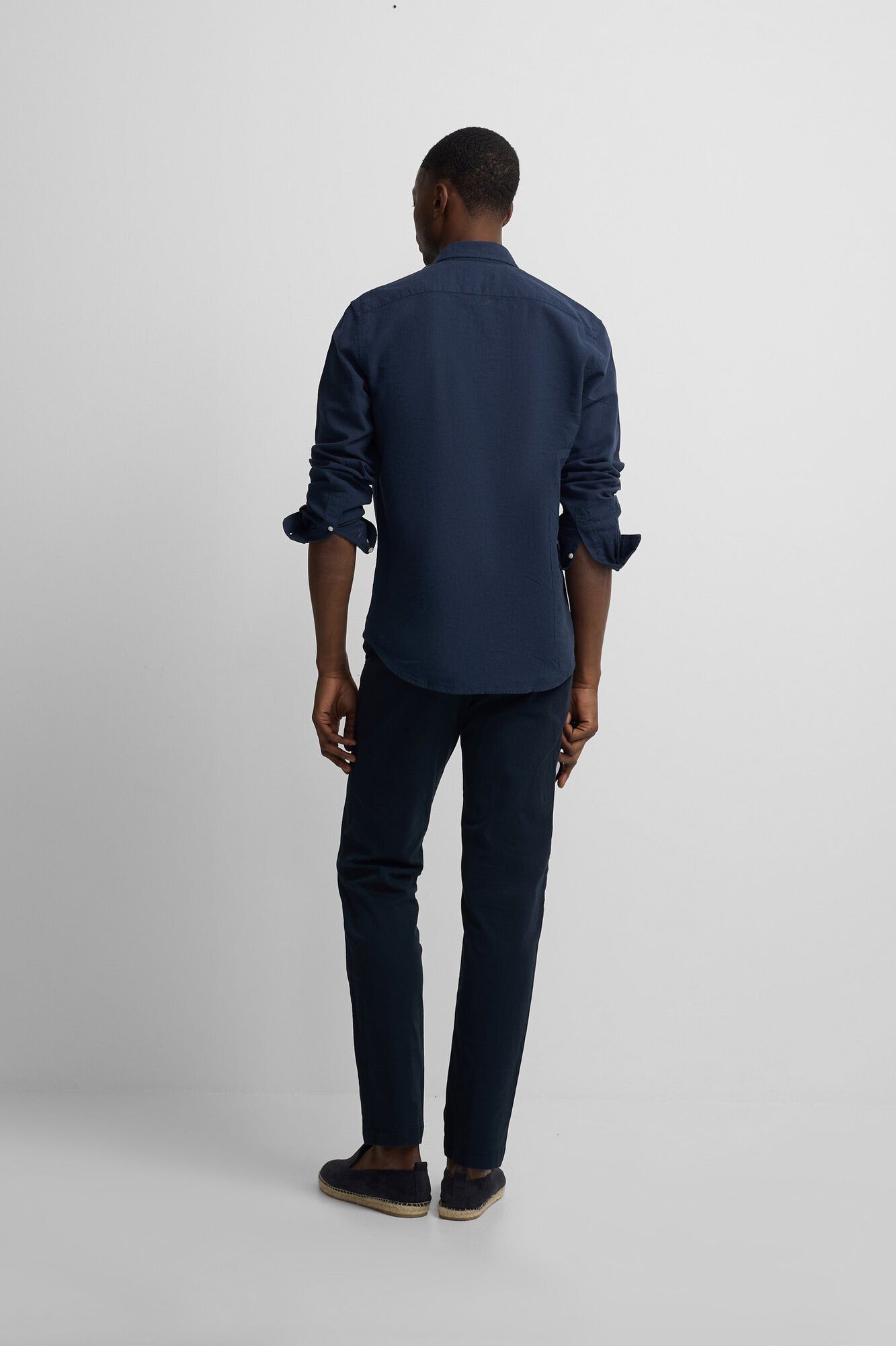 Silbon Linen sport shirt Navy