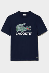 Lacoste Cotton Jersey Signature Print T-shirt Navy
