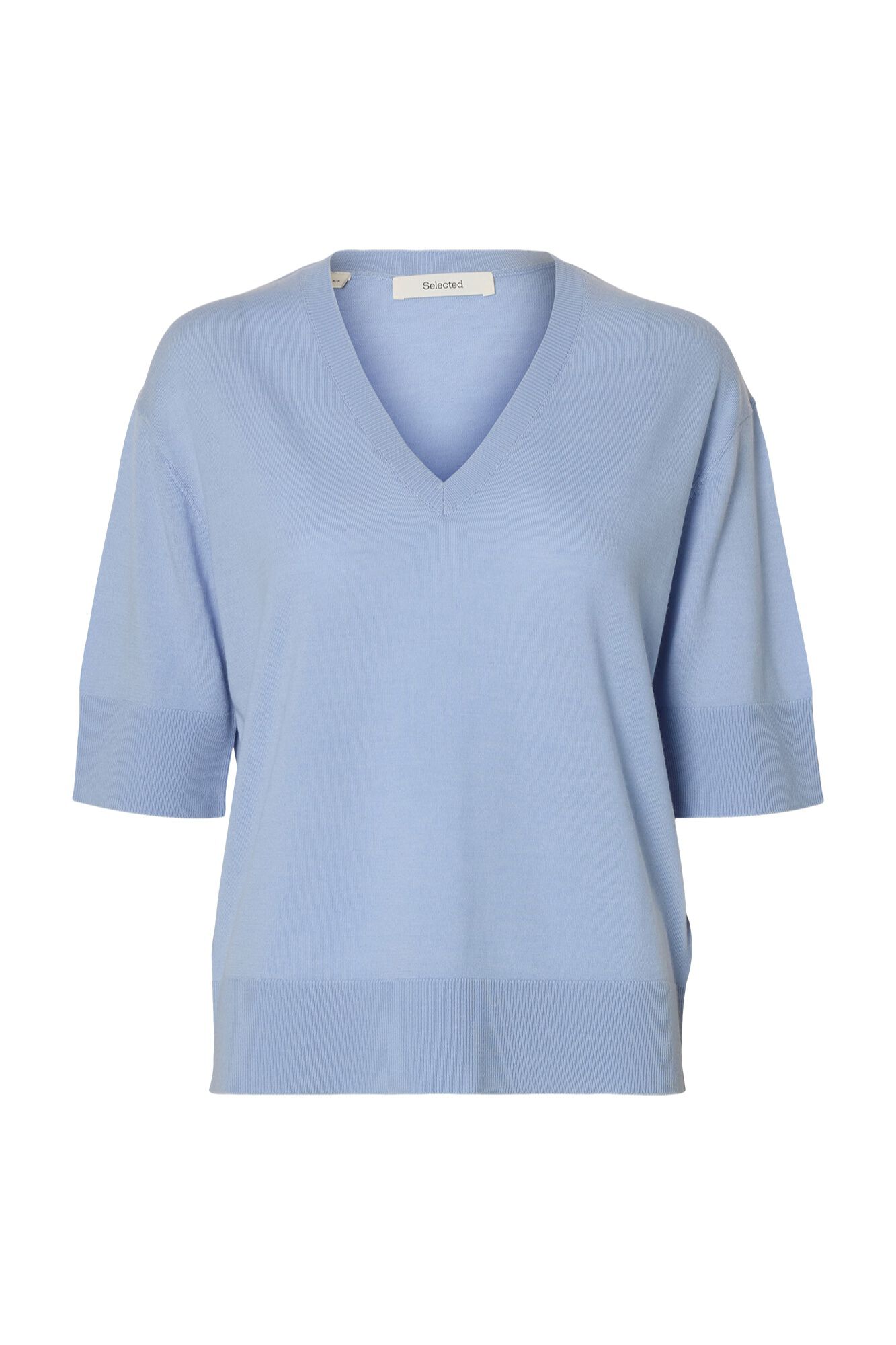Selected Jersey fino manga corta Azul