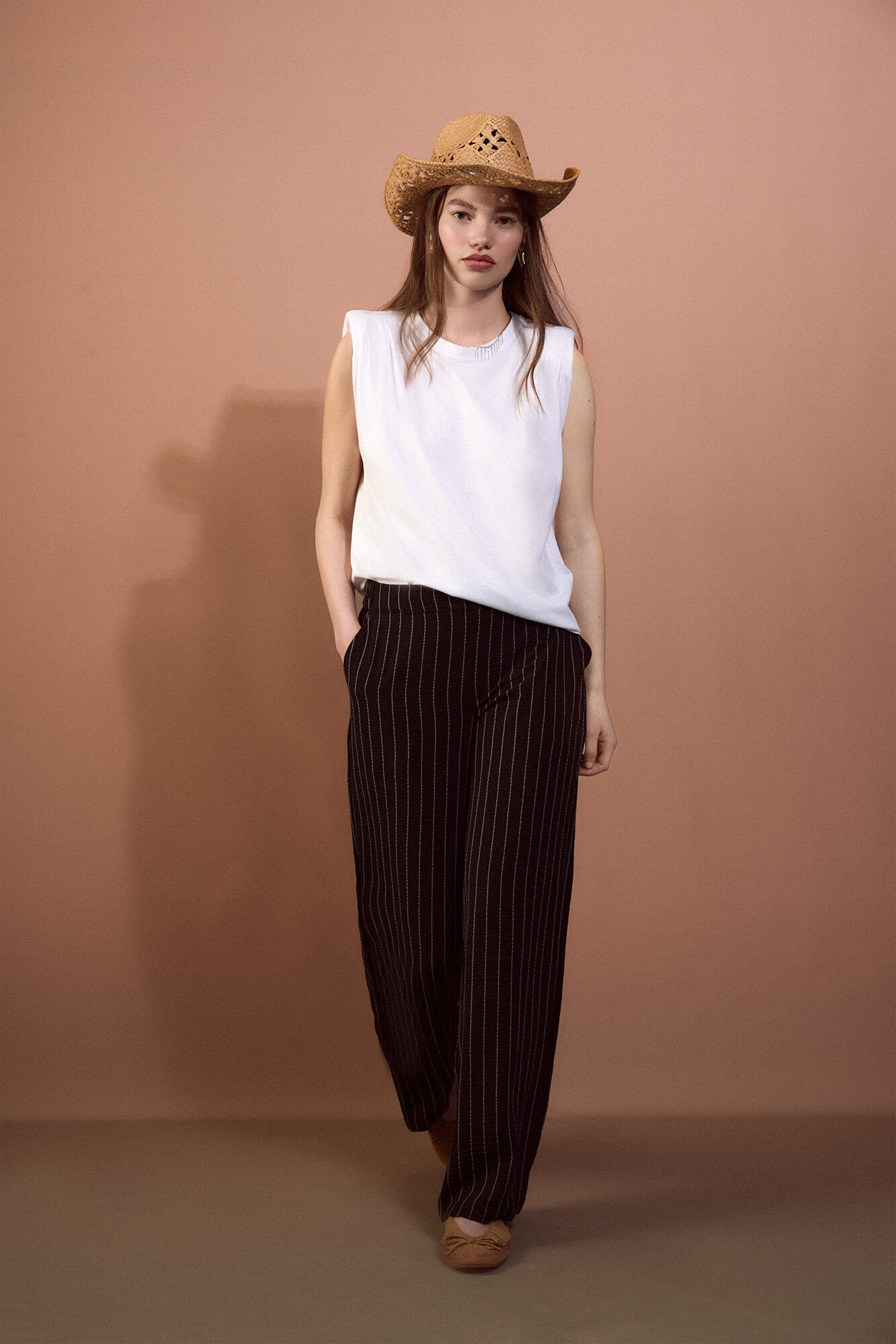 Slowlove Pantal&oacute;n de pata ancha Cinzento