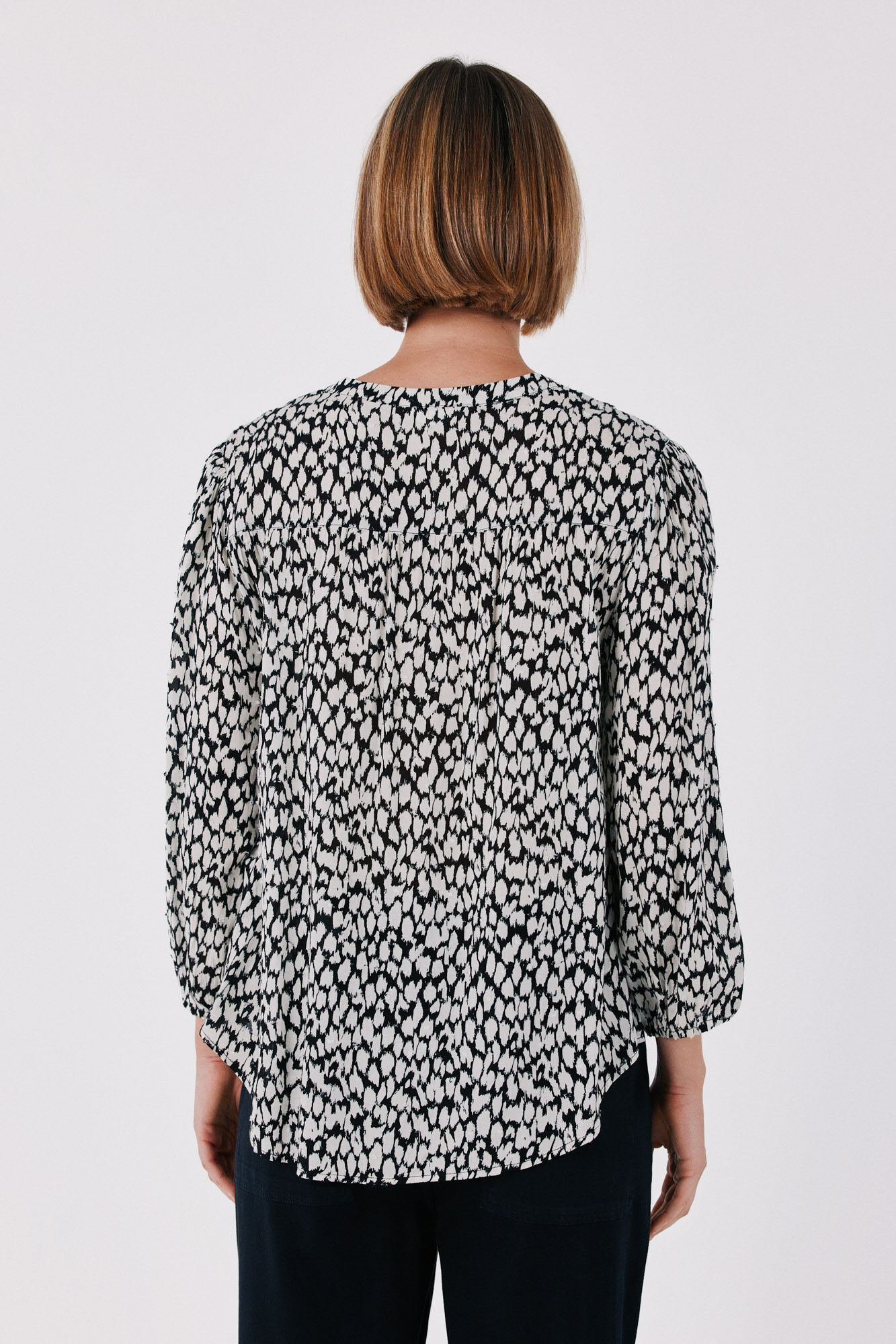 Cortefiel Printed fluid blouse Printed brown