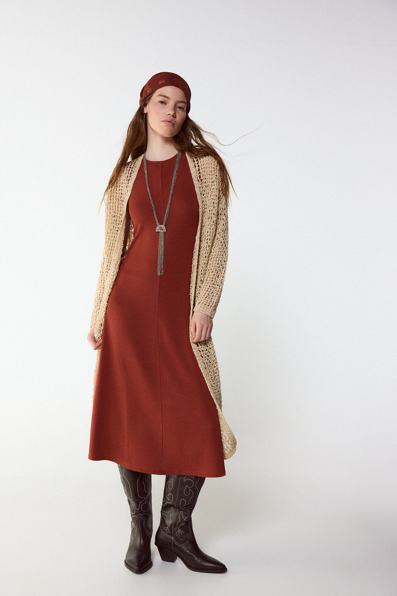 Slowlove Ribbon knit jacket Ivory