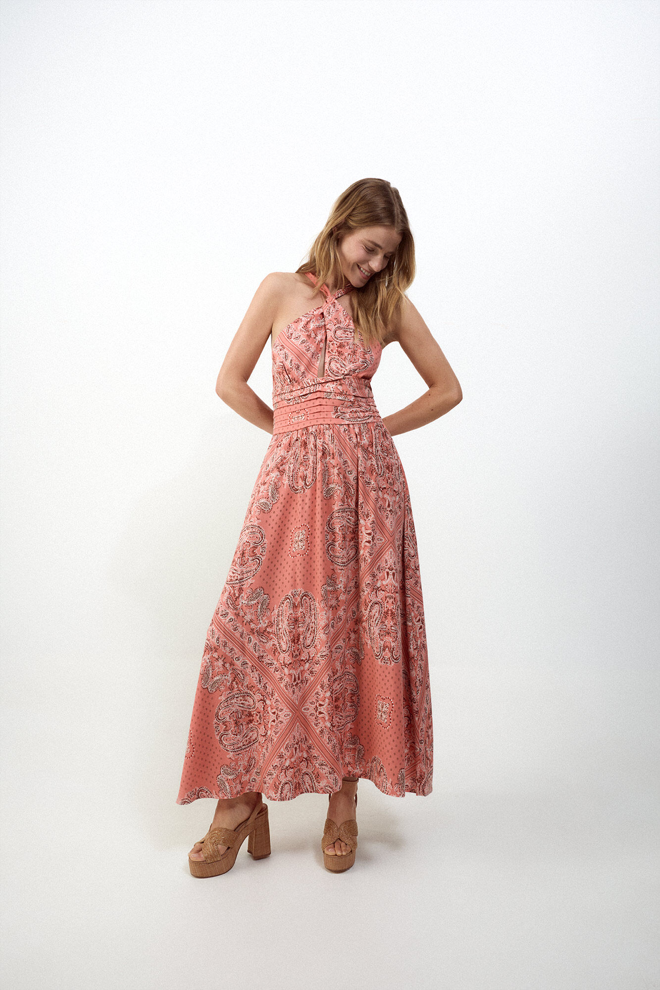 Slowlove Vestido estampado halter Multicolour