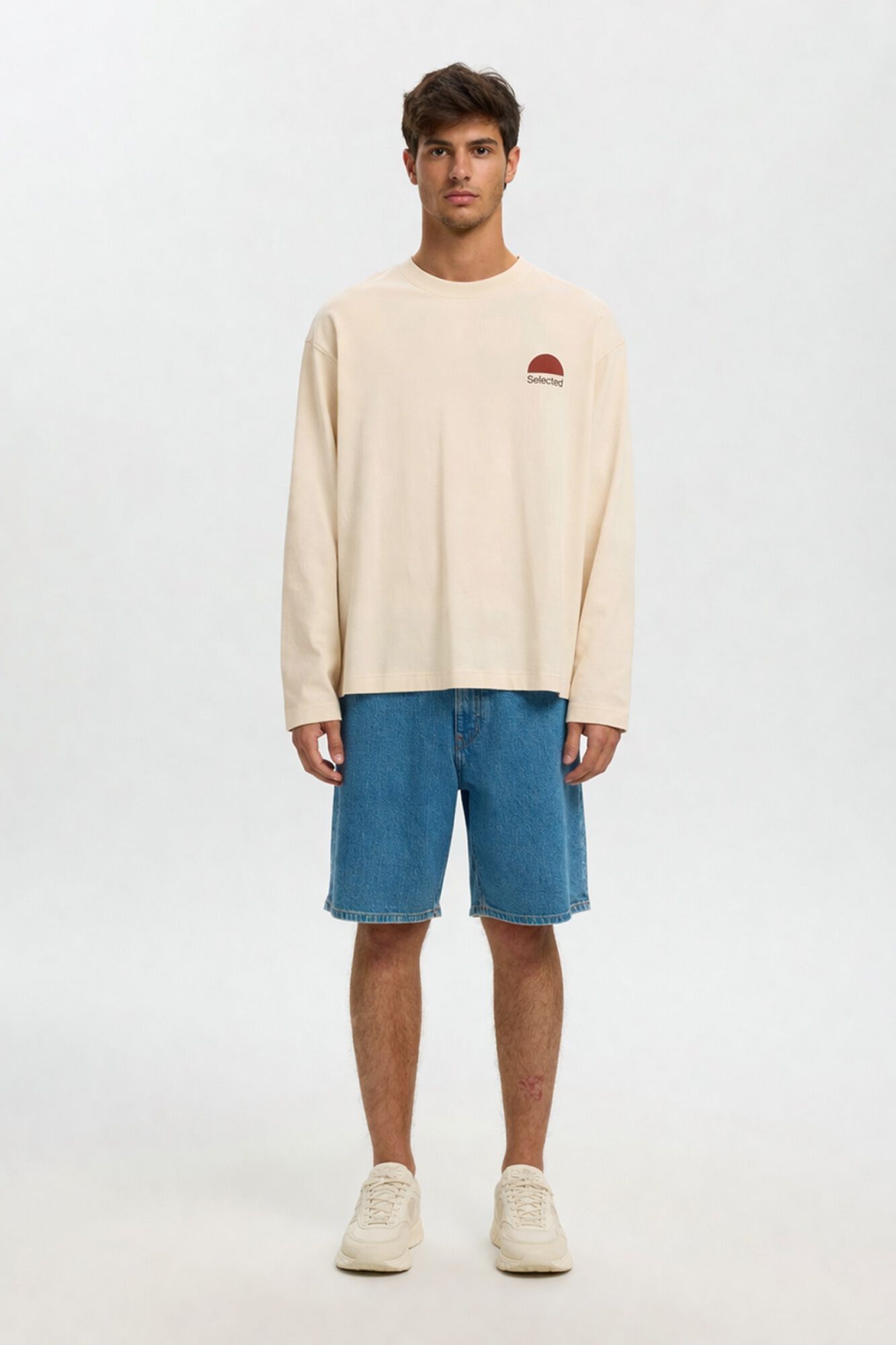 Selected Printed long sleeve T-shirt