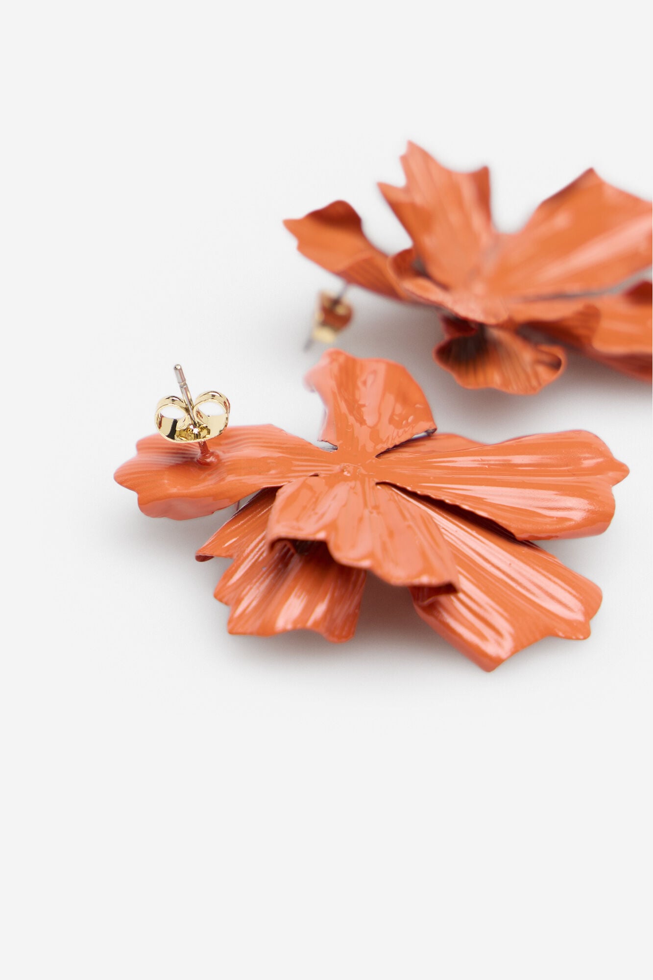 Cortefiel Flower earrings Orange