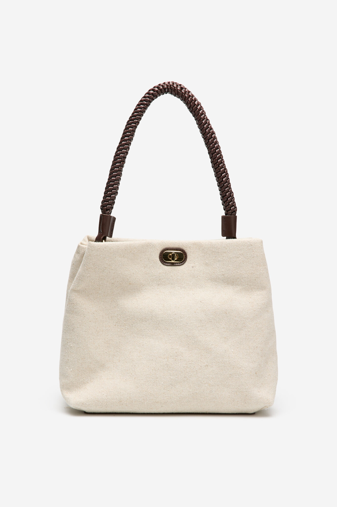 Cortefiel Raffia bag with braided strap