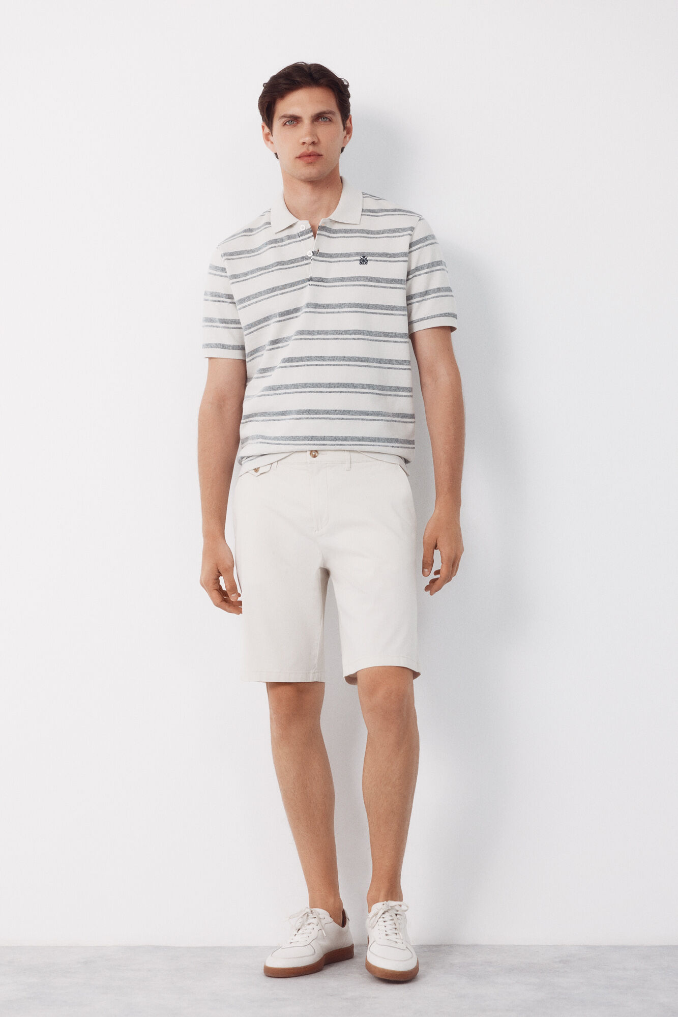 Cortefiel Striped structure polo shirt