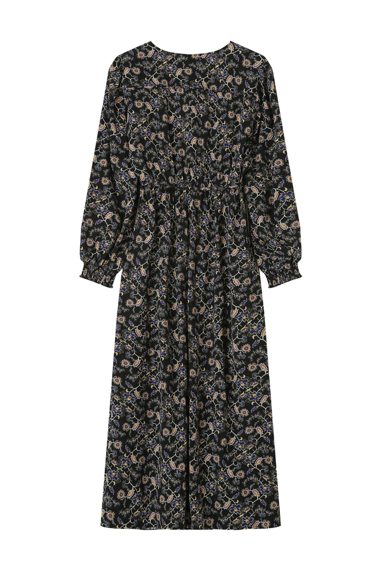 Grace & Mila Long wrap dress , print with a floral motif Black