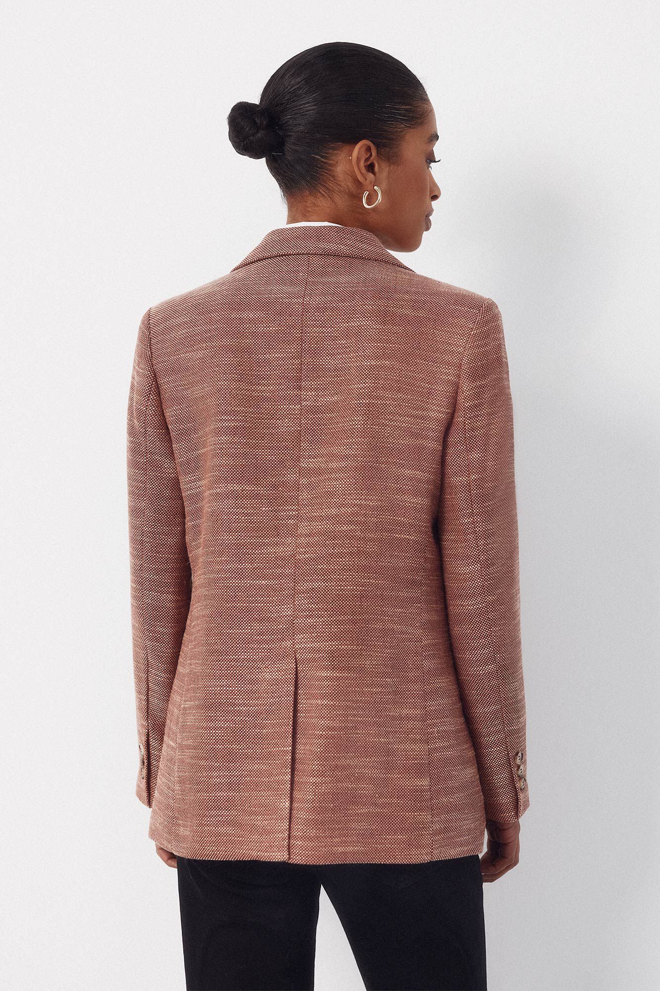 Cortefiel Blazer tejido con textura Naranja