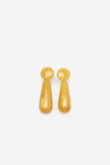 Cortefiel Resin teardrop earrings Yellow