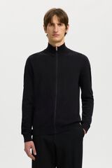 Selected High neck cardigan Black