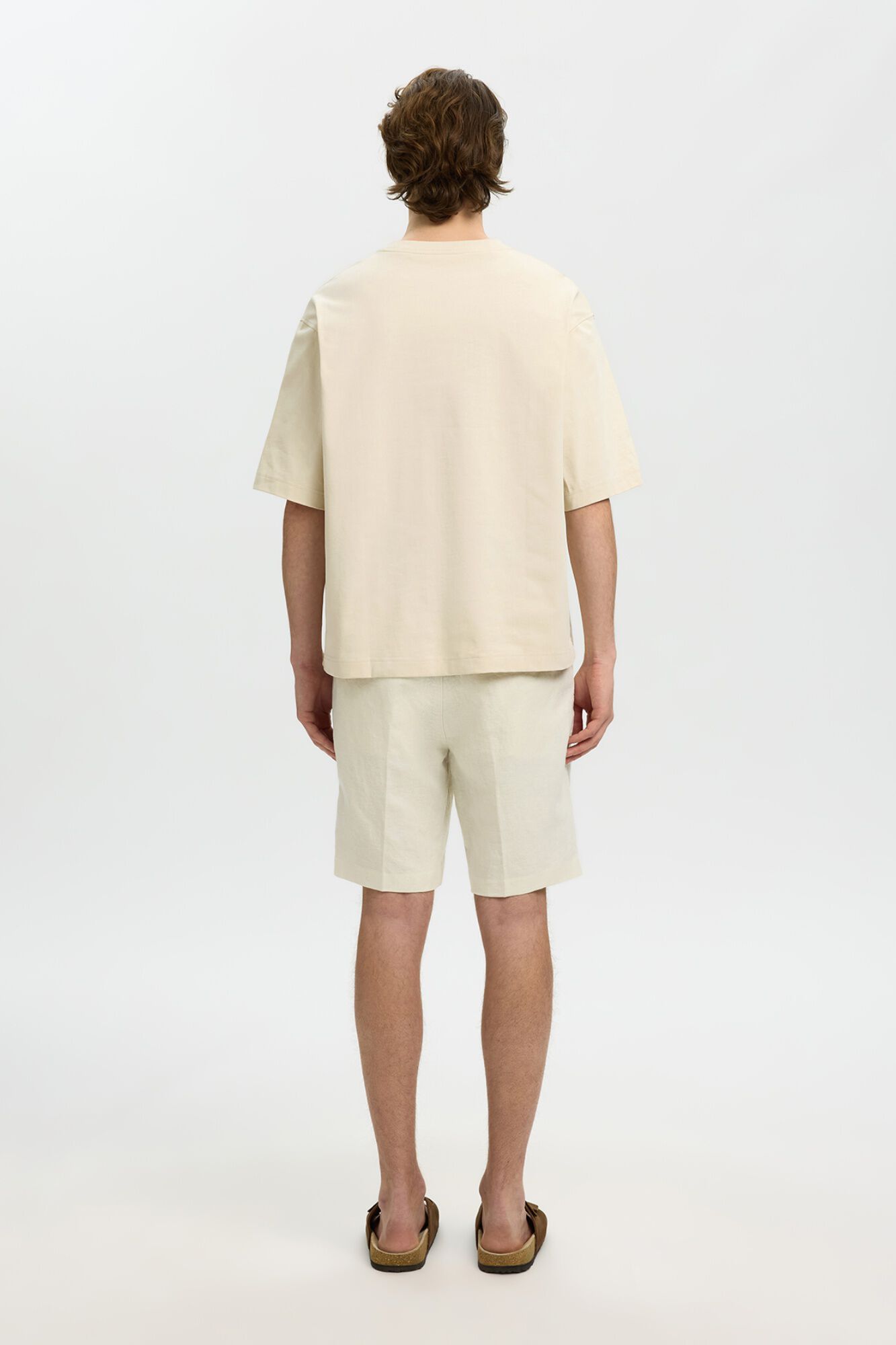 Selected Printed short sleeve T-shirt Beige