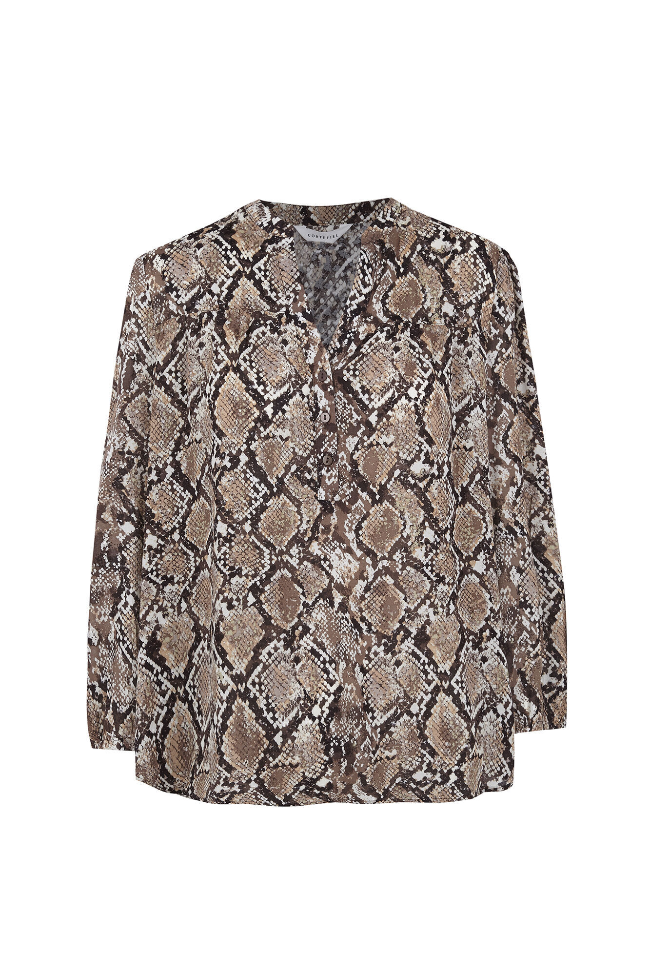Cortefiel Printed fluid blouse Printed beige