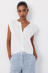 Cortefiel Embroidered back yoke t-shirt White