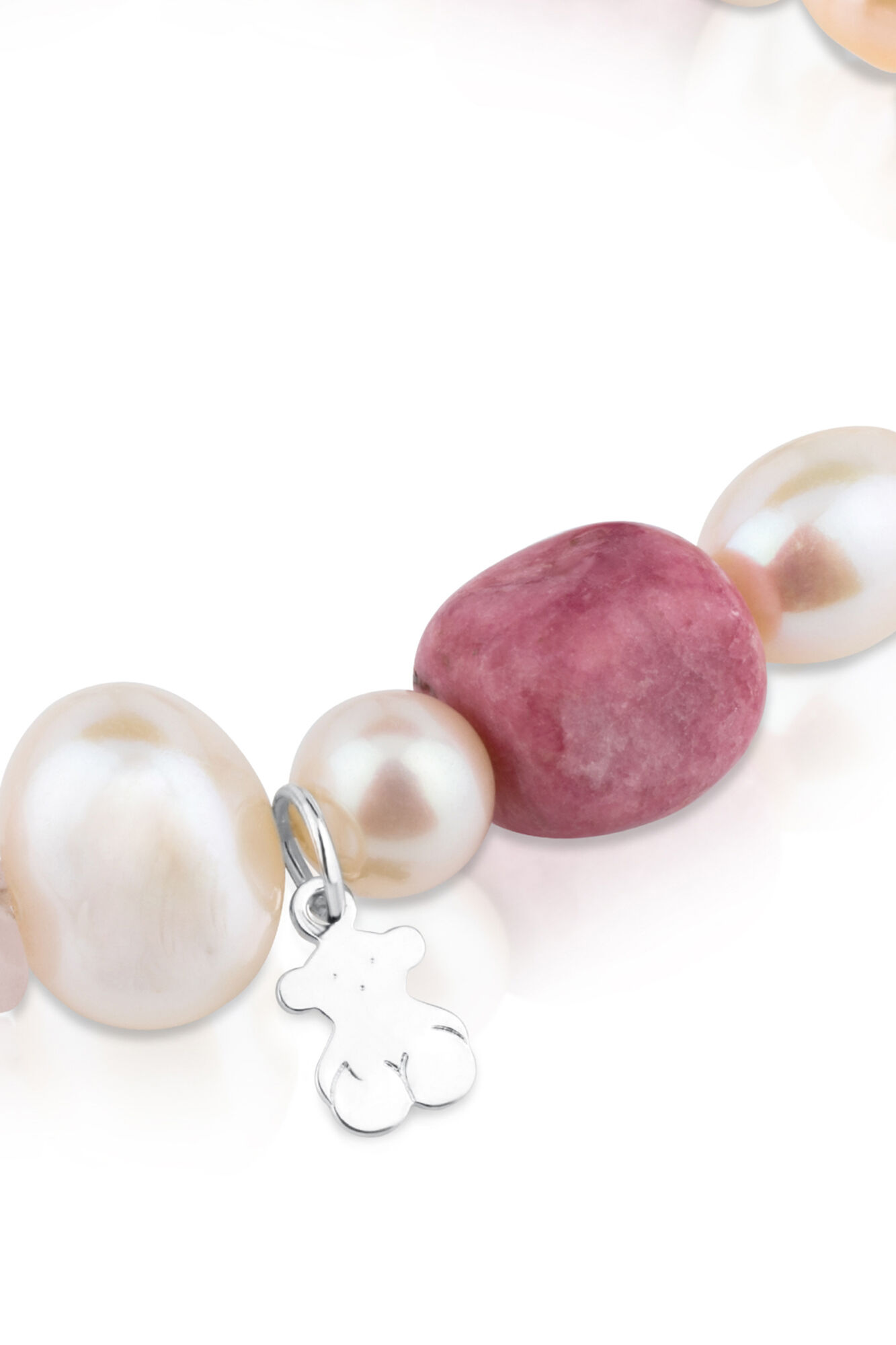 Tous Silver bracelet with pearls and gems Grey