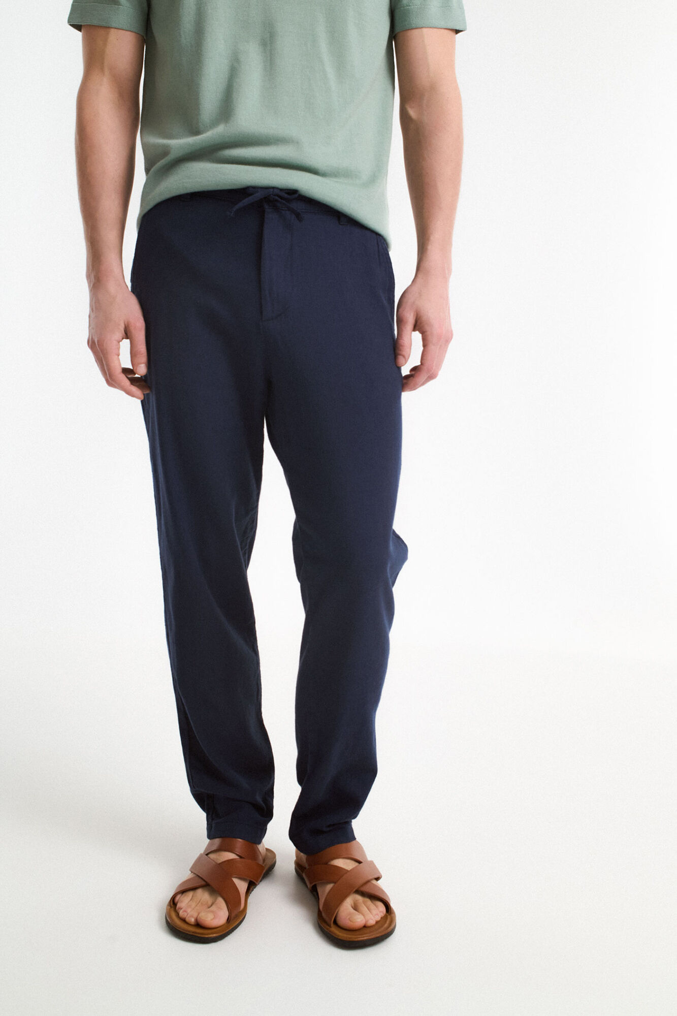 Selected Linen chinos Blue
