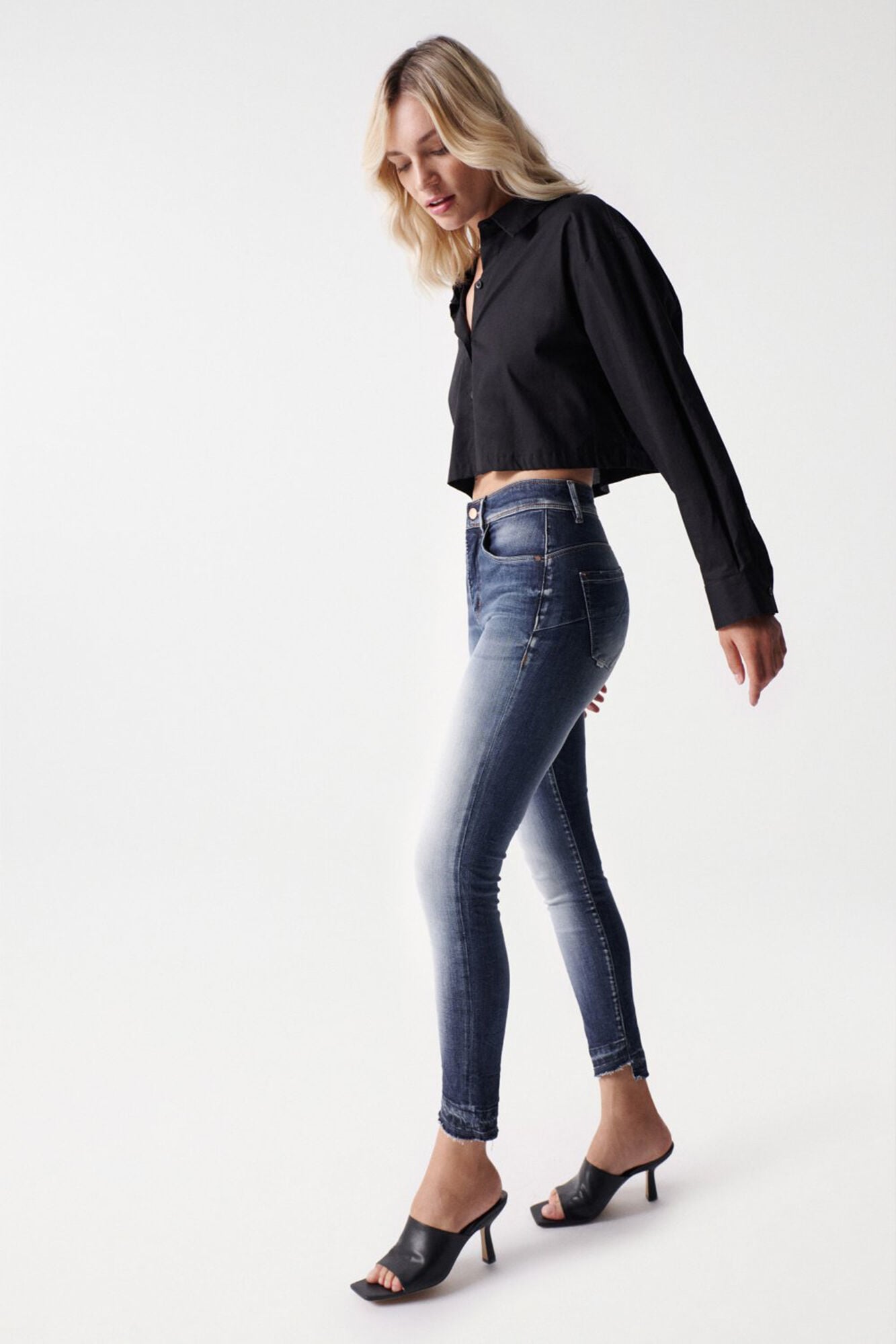 Salsa Jeans Faith push-in premium wash cropped jeans Blue