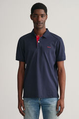 Gant Contrast piqu&eacute; polo Navy
