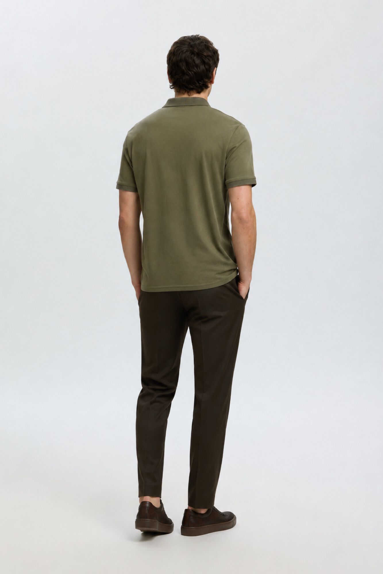 Selected Piqu&eacute; basic polo shirt Green