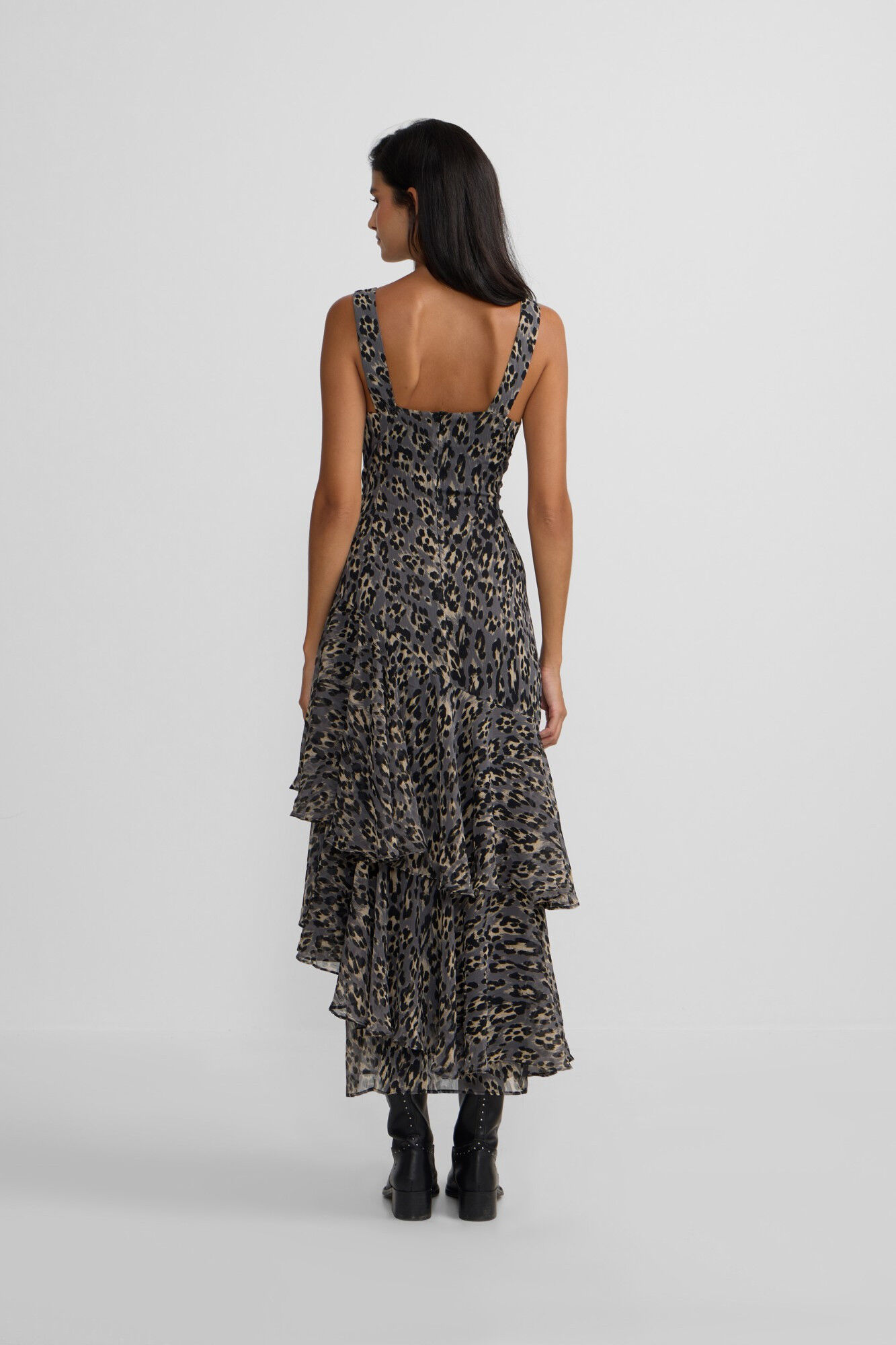 Silbon Long animal print dress Printed blue