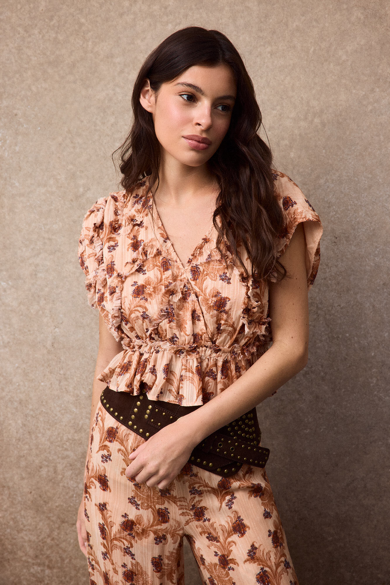 Slowlove Printed fluid blouse